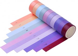 Գունավոր Washi Tape Rainbow պինդ գույնի դիմակավոր ժապավեն