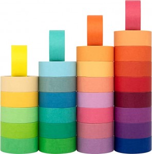 Barvni Washi Tape Rainbow enobarvni maskirni trak