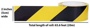 Žiarivá čierna + žltá výstražná/bezpečnostná páska Vysoko viditeľná výstražná lepiaca páska pre exteriér