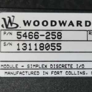 Woodward 5466-258 ʻĀpana I/O ʻokoʻa