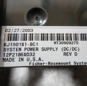 EMERSON Fisher Rosemount KJ1501X1-BC1 Delta V System Stromforsyning