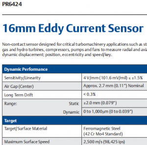 EPRO PR6424/012-010+CON011 сигнал түрлендіргіші бар 16 мм құйынды ток сенсоры