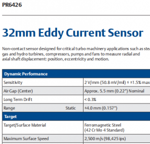 EPRO CON011/916-120+PR6426/010-140 32 мм құйынды ток сенсоры
