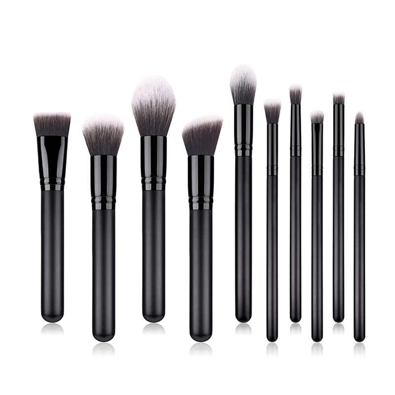 OEM 10pcs Black Ferrule High Quality Cosmetics Brush Set Picture 2