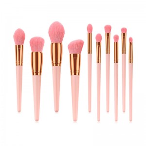 Pink Color High Quality 10pcs Taper Makeup Brush Set
