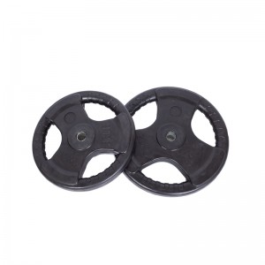 I-Tri-Grip Black Rubber Coated Olympic Plate