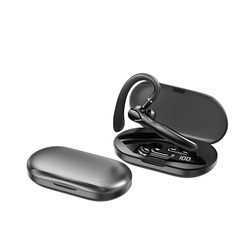 2 Mic ENC Mono Bluetooth Headsét LED Témbongkeun pikeun Olahraga Running Workout Diulas Gambar