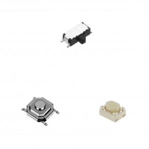 SKHHAMA010 6x6x5 1.57N SPST 50mA 12VDC Vertical Round Button Tthrough Hole Tactile Switches RoHS