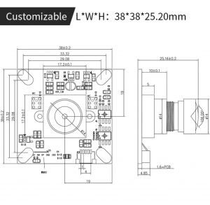 COMS IMX377 12MP-tuki UVC-protokollan mikrofoni HDR-kasvontunnistus 1200W 4K USB-kameramoduuli