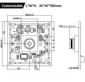 Кытай фабрикасы югары сизгерлек IMX307 HDR 1080p Төнге күренеш киң почмаклы AI идентификация USB камера модуле