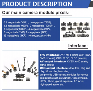 Prilagođeni IMX206 IMX377 16MP 4K Starlight Low Light Industry OEM COMS modul kamere