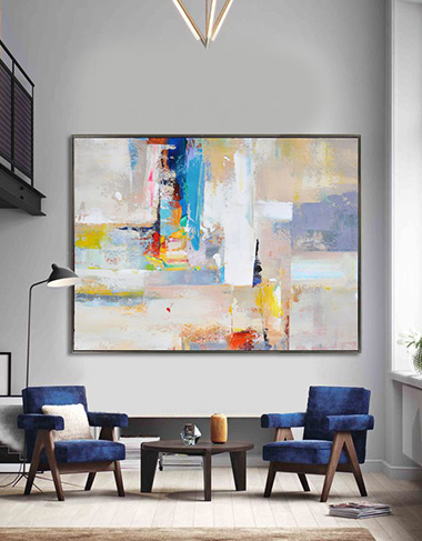 modern abstract contemporary oil painting, extra large handmade wall art painting