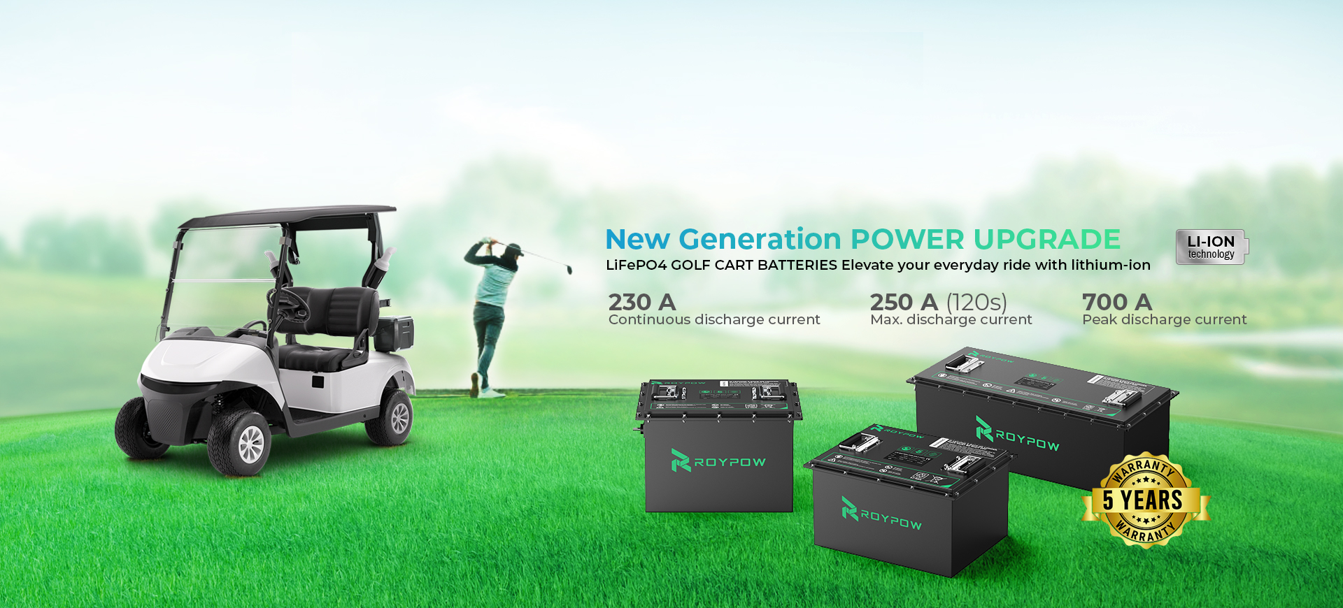 Baterías para carritos de golf LiFePO4