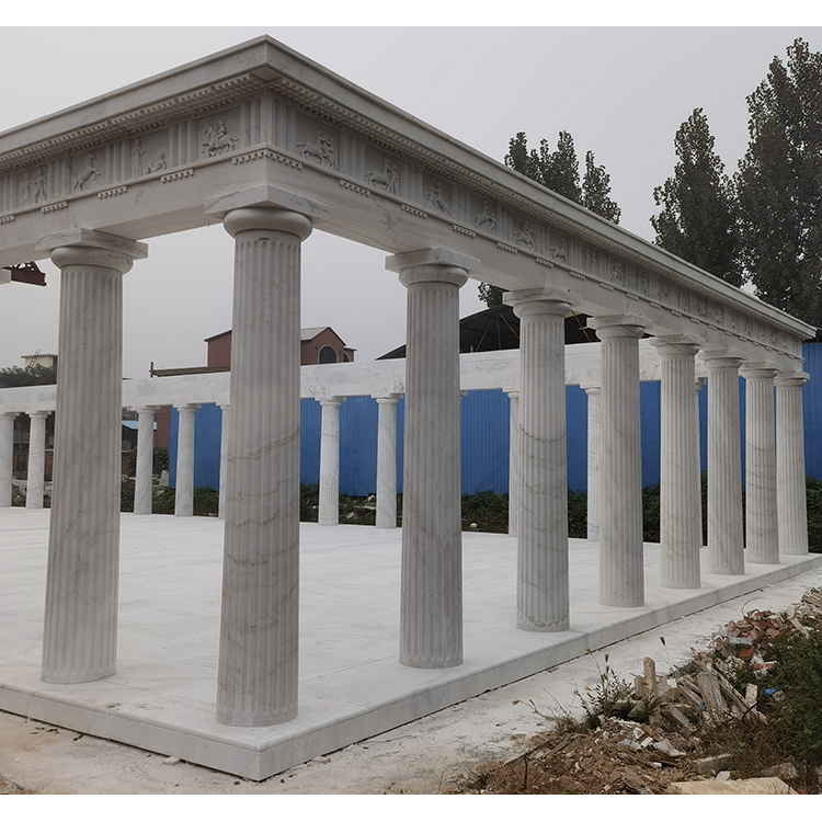 Architecture natural marble stone pavilion for garden decoration