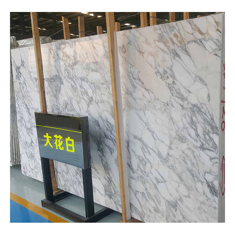 Natural Italian stone slabs white arabescato marble with grey veins