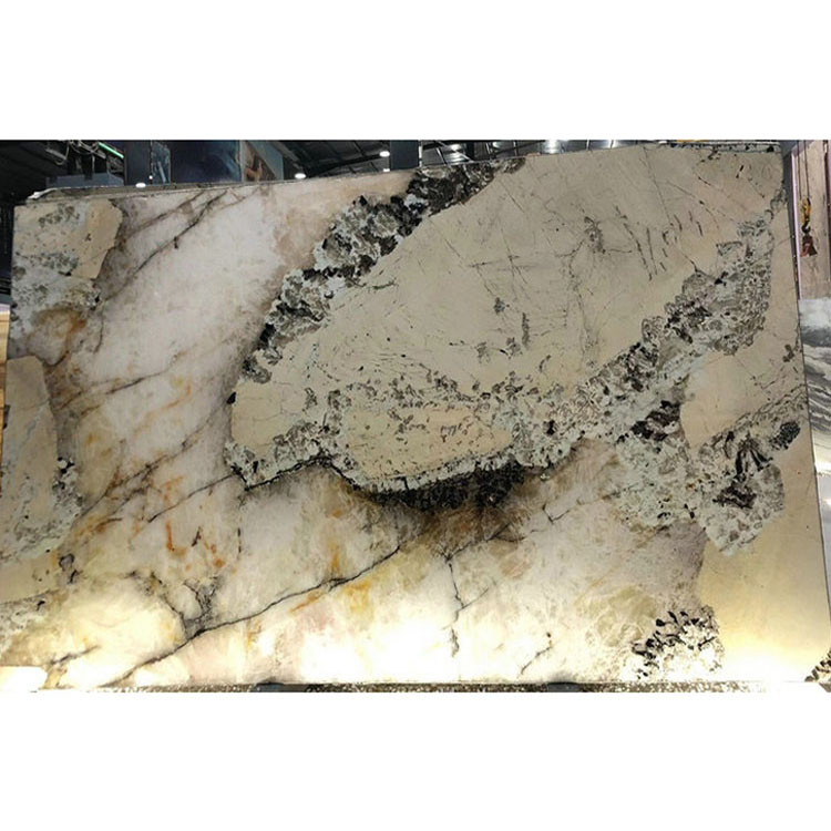 Countertops ro-làimh leac quartzite clach-ghràin geal patagonia airson cuntair eileanach