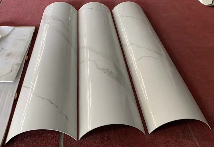 porselen ipis bendable fléksibel batu marmer veneer panels pikeun jati