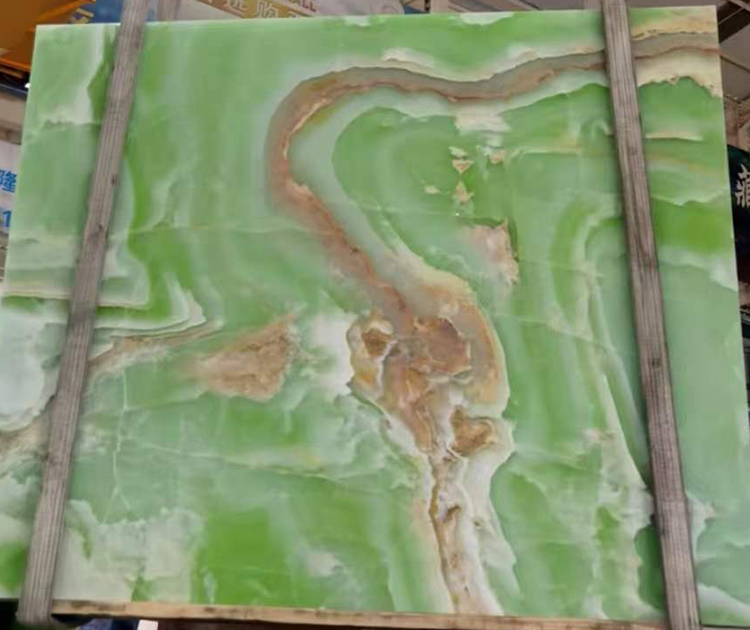 Lastra in pietra di marmo naturale onice verde mela giada per pavimenti