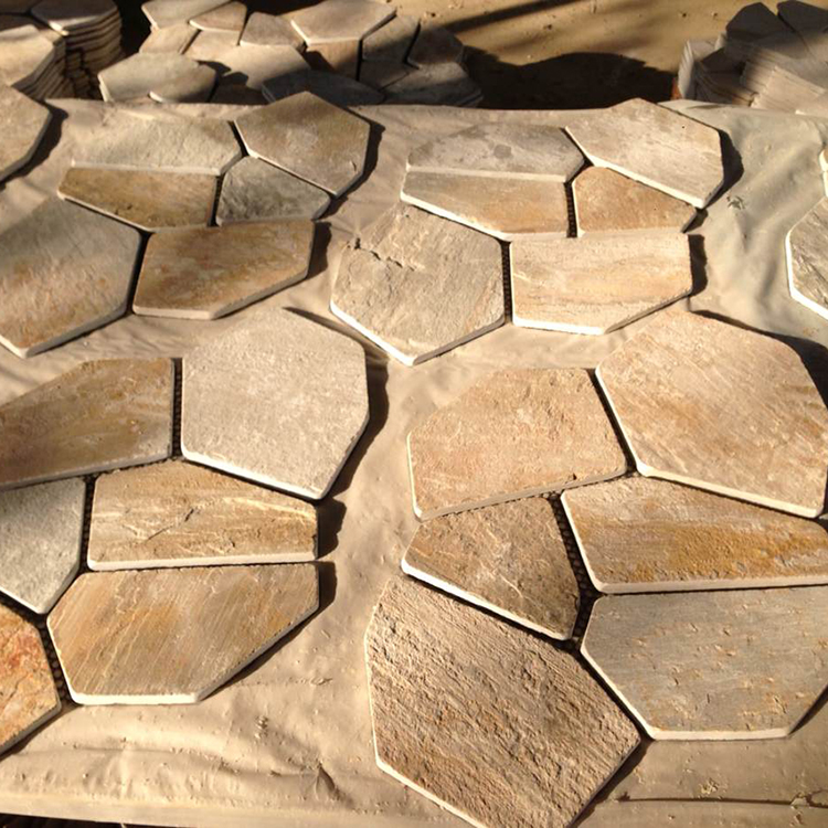 Luar hias batu sabak diasah alam pikeun flooring taman