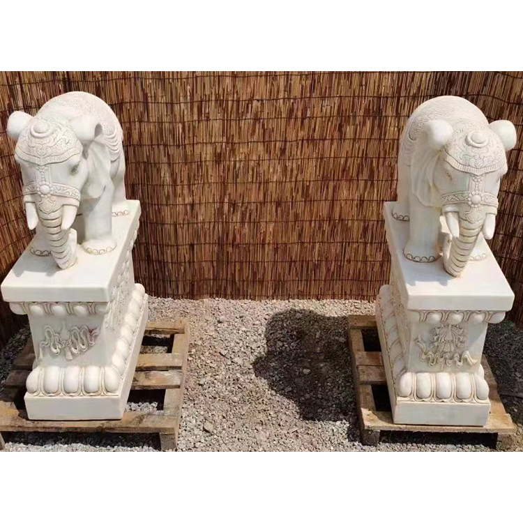 Handmade outdoor taman dipapaésan patung sato marmer batu patung gajah