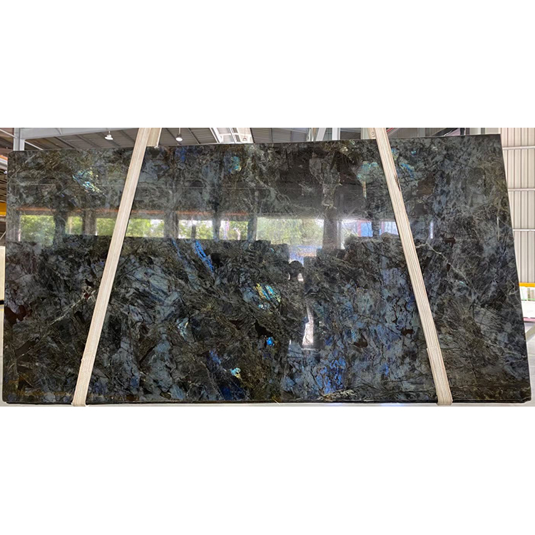 Luxury stone labradorite lemurian blue granite slab for countertops
