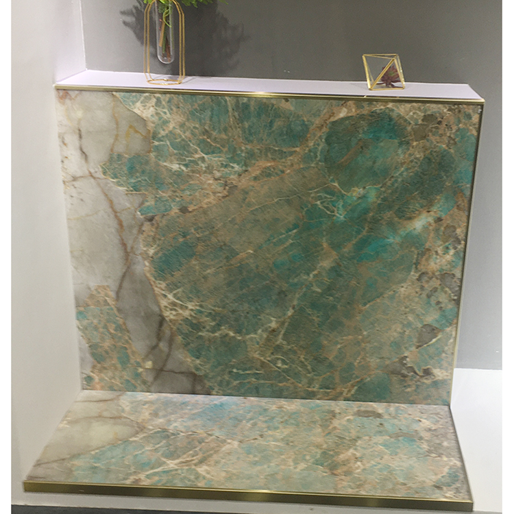 Amazonitna turkizno modro zelena kvarcitna plošča za oblikovanje talne stene na pultu