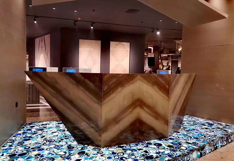 pabrik granit Cina elegan tambaga dune coklat quartzite pikeun lantai