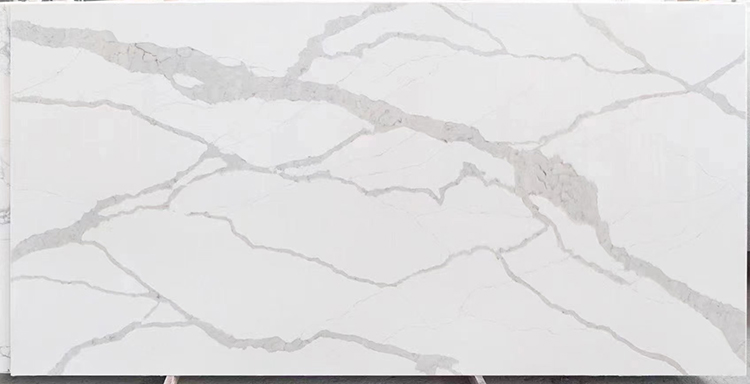 Artificial quartz stone 2cm calacatta white quartz slab for kitchen countertop