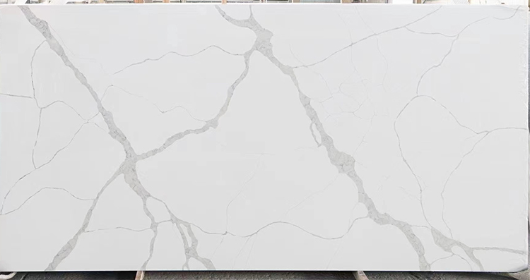 Artificial quartz stone 2cm calacatta white quartz plaat foar keuken countertop