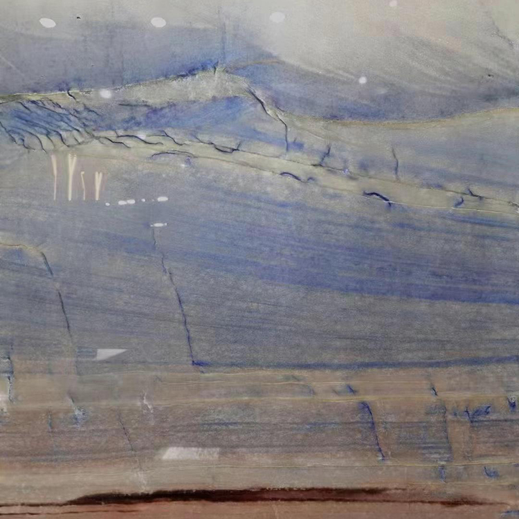 Top kualitas vena emas cahya biru azul macaubas quartzite slab kanggo tembok cladding