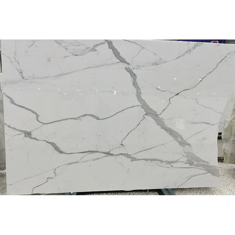 ເສັ້ນກ່າງໃບສີຂີ້ເຖົ່າ Italian Calacatta ສີຂາວ marble ສໍາລັບ countertops ເຮືອນຄົວ