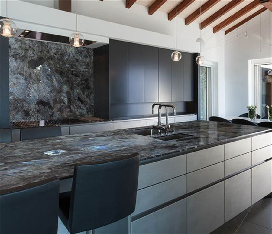 Lemurian blue granite for kitchen countertop