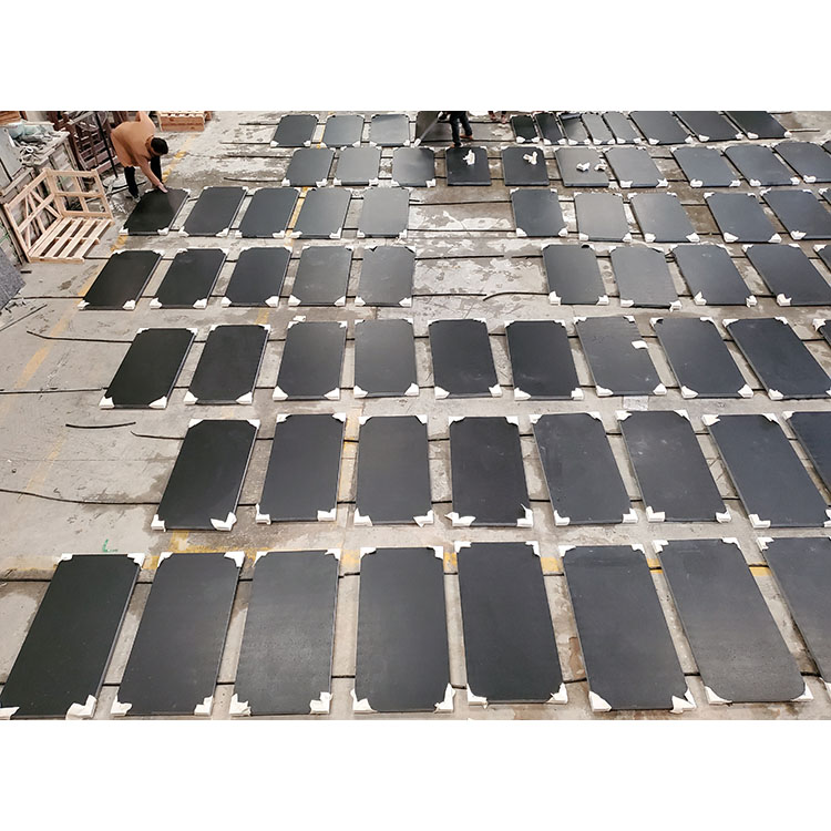 Finitura in pelle nero assoluto puro granito per pavimenti e gradini