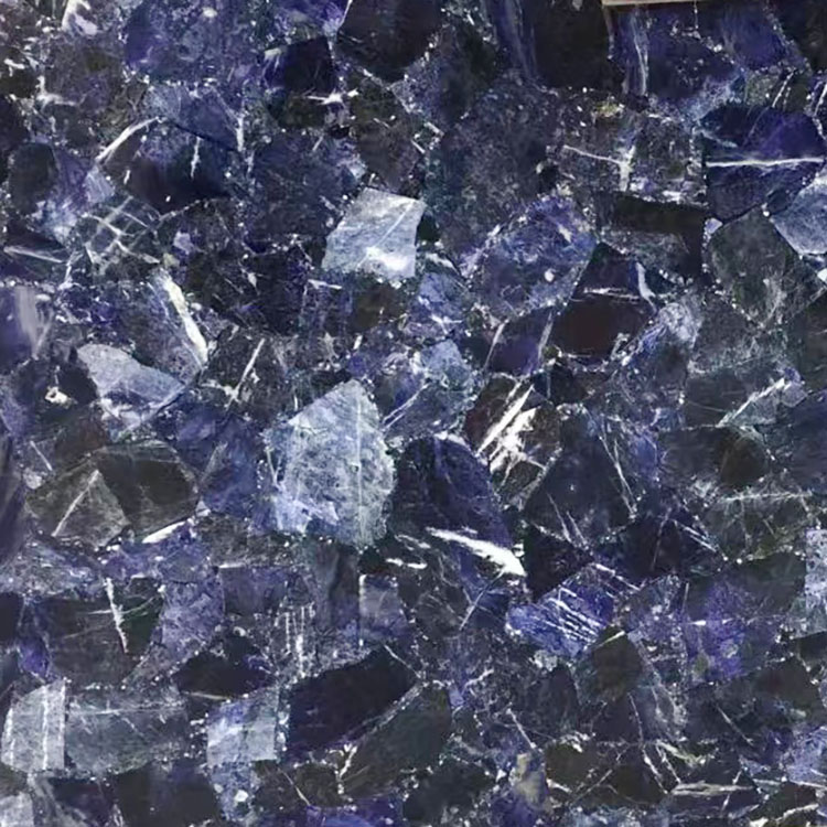 Natural large dark blue gemstone semiprecious stone agate slab for wall