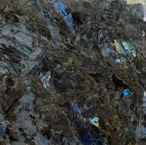Batu méwah labradorite lemurian slab granit biru pikeun countertops