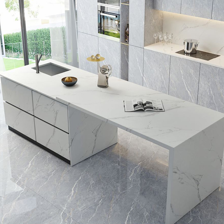 Artificial Quartz Marble Sintered Stone Slabs For Dining Table