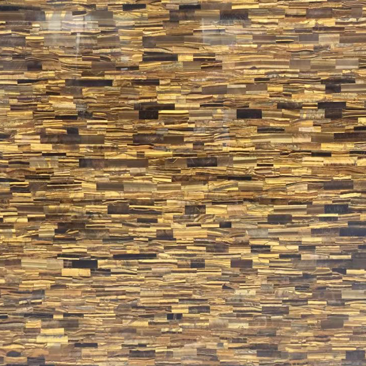 Marbre d'agate de pierre gemme semi-précieuse d'or jaune d'oeil de tigre pour le mur