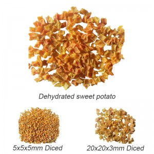 Granuli di patate dolci disidratate di patate dolci cinesi essiccate al 100%.