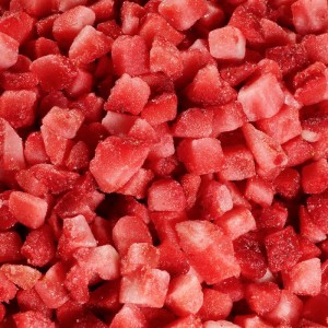 Çandiniya nû IQF Frozen Strawberry Fruits Tevahiya / Perçiqandin / Dice