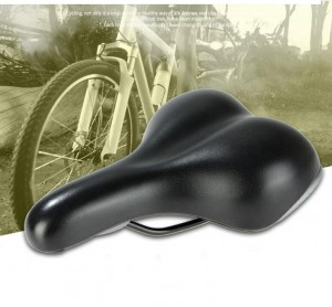 Supplier Comfortable Black PU Leather Bicycle Seat Super Light Bike Saddle