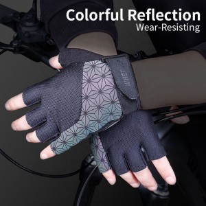 Luvas antiderrapantes absorventes de choque para ciclismo Luvas de ciclismo meio dedo coloridas reflexivas