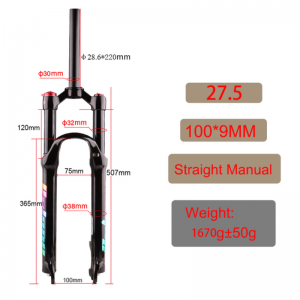 Air Suspension Fork MTB 26/27.5/29 นิ้วอลูมิเนียมตรง QUICK RELEASE 100 มม.สำหรับอุปกรณ์จักรยาน