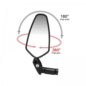 Vairo dviračio veidrodis HD atsparus sprogimui saugus krištolo skaidrumo stiklas, reguliuojamas pasukamas galinio vaizdo veidrodžiai dviračio veidrodėlis