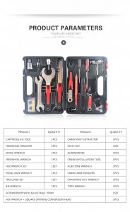 Conjunto de ferramentas para reparo de bicicletas com 32 unidades