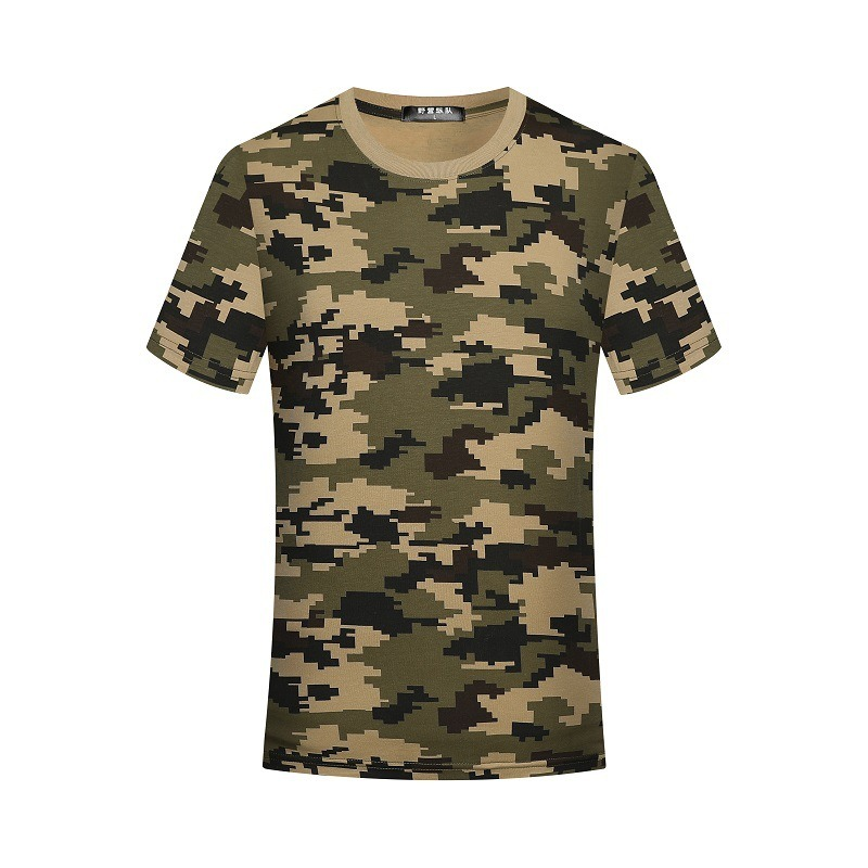 Висококачествена персонализирана памучна тениска с военен камуфлаж