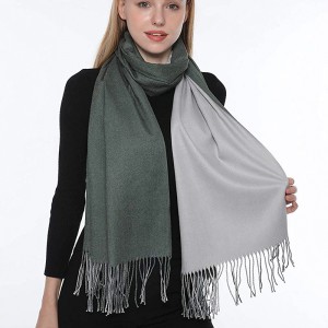 cashmere scarf double sided  Reversible Contrast Scarf