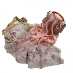 Spring Scarf Factories –  Womens Embroidered Silk Spring Scarf Fashion Shawls Wraps  – Runmei