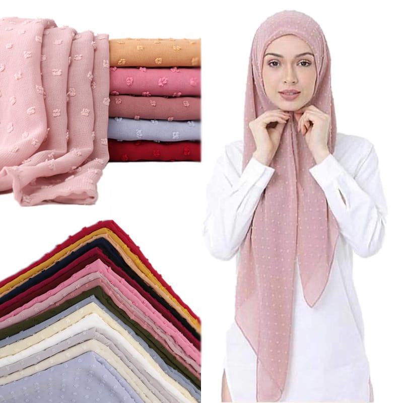 glitter pom pom hijab Long Shawl Islamic Head Wrap Featured Image
