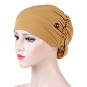 Beanie Wrap Cap For Women With Buttons Cancer Chemo Hat