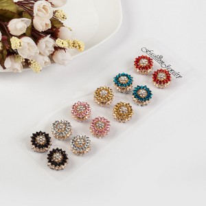 Hijab Strength Magnetic Scarf Brooch Double Sided Rhinestone Jewelry